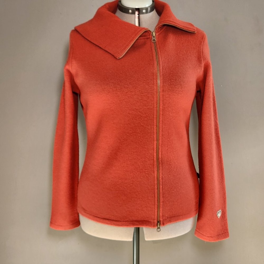 Kuhl Prague Merino Wool Sweater Asymmetrical Zip: Burnt Orange, Size: L